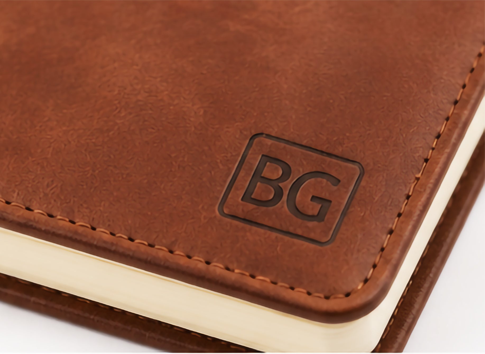 Personalised Leather Notebook with Embossed Name & Floral Design