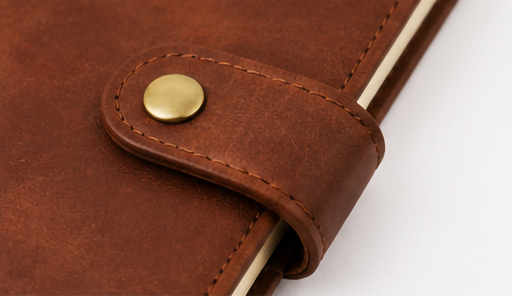 Personalised Leather Notebook with Embossed Name & Floral Design