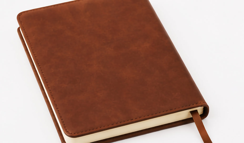 Personalised Leather Notebook with Embossed Name & Floral Design