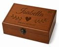 Personalised Wooden Keepsake Box with Engraved Design