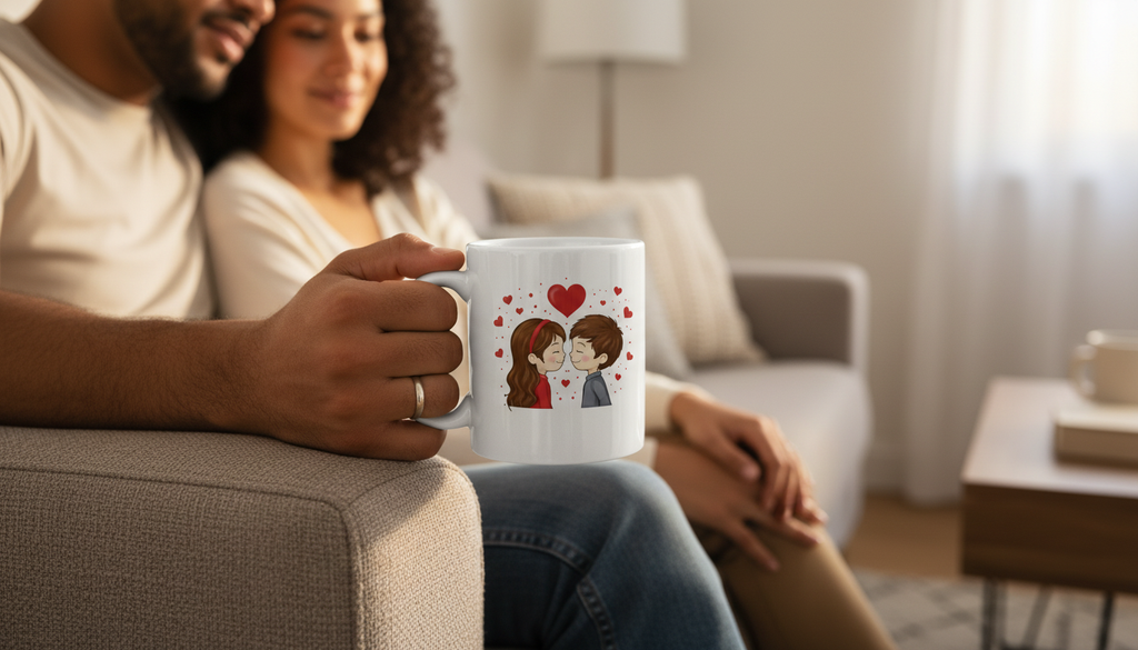 Romantic Ceramic Mug with “I Love You” Design