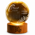 Personalized Amber Crystal Wedding Keepsake with Custom Names and Memorial Date Display