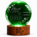 Personalized Green Crystal Wedding Keepsake with Custom Names and Special Date Display
