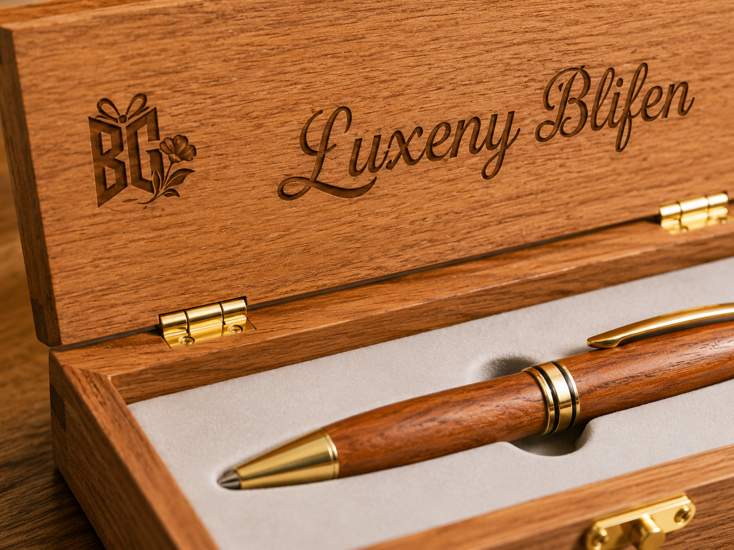 Luxury Wooden Executive Pen Gift Set with Premium Oak Presentation Box