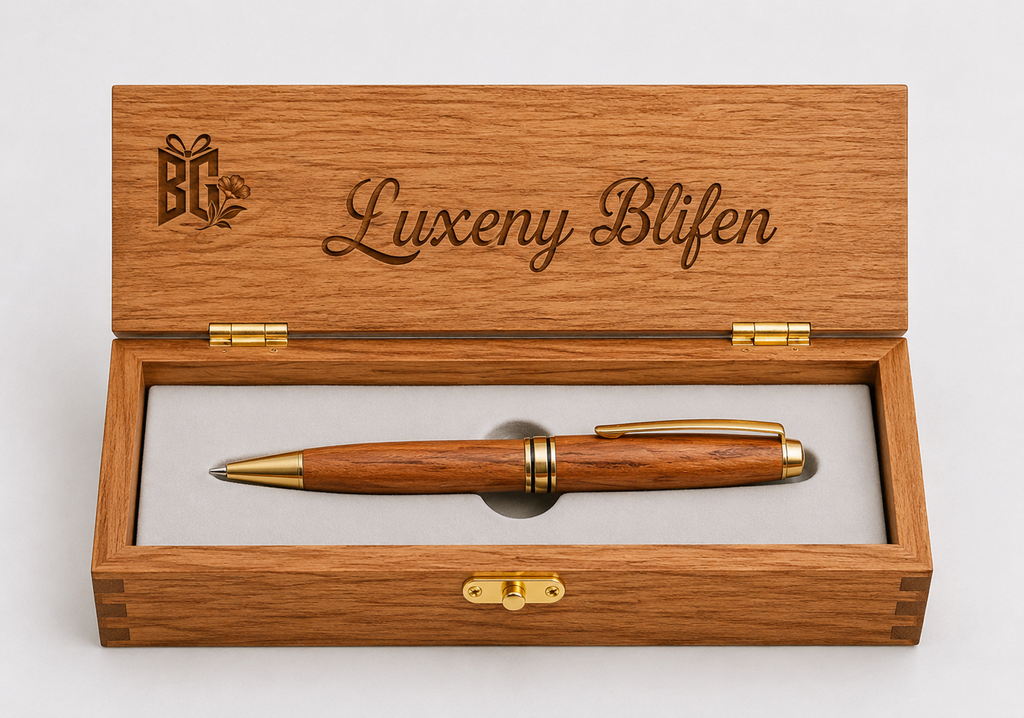 Luxury Wooden Executive Pen Gift Set with Premium Oak Presentation Box