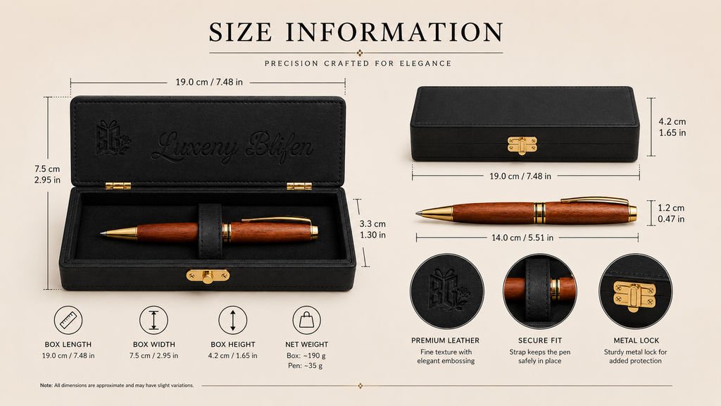 Luxury Wooden Executive Pen Gift Set with Premium Black Presentation Case