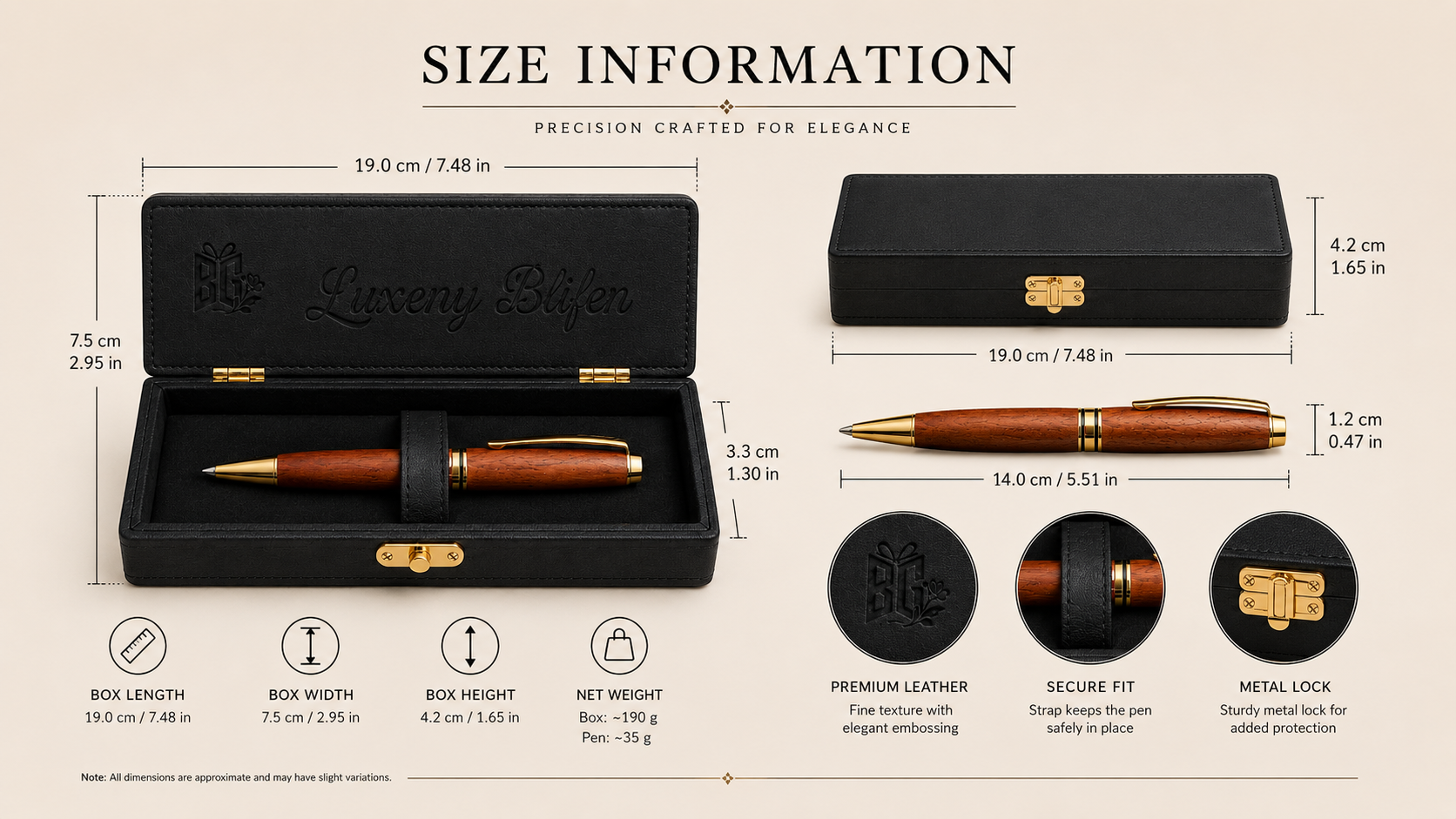 Luxury Wooden Executive Pen Gift Set with Premium Black Presentation Case