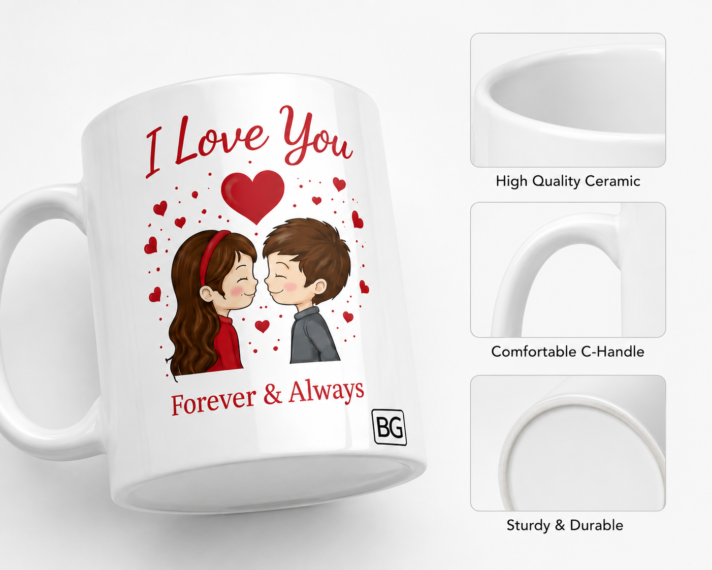 Romantic “I Love You – Forever & Always” Mug