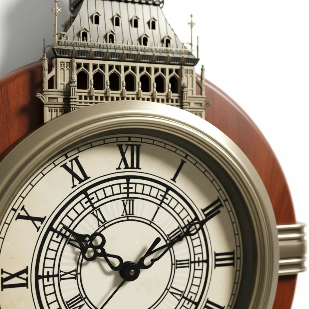 Vintage Tower Wall Clock – Antique Roman Dial Home Décor UK - Image 8