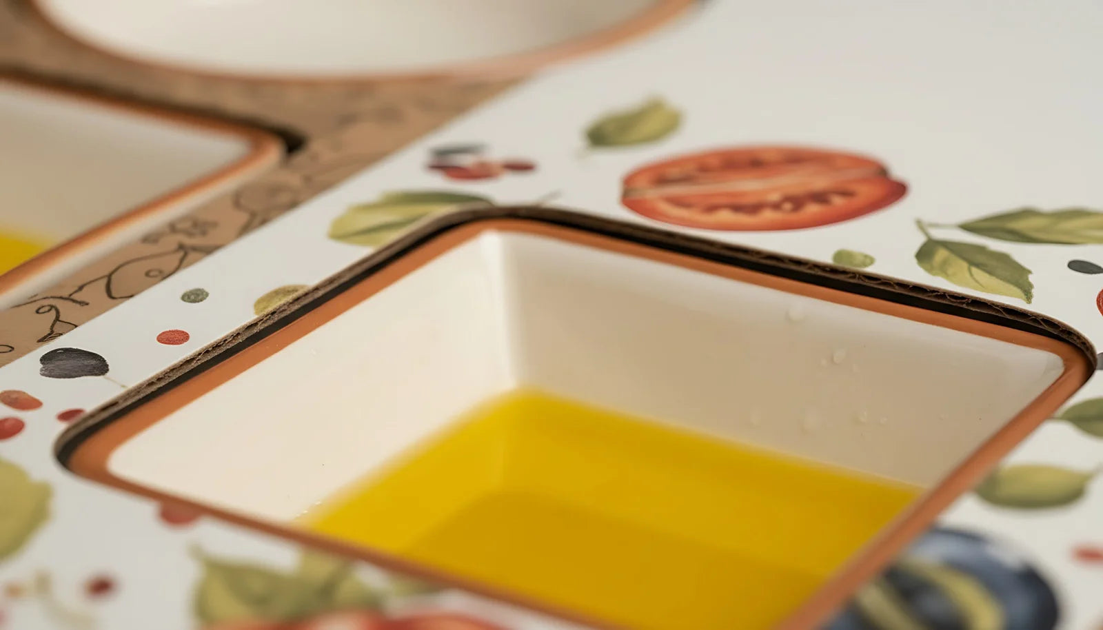 Multi-Section Serving Tray Set – Ceramic Bowls with Oil Bottle for Snacks & Dips - Image 3