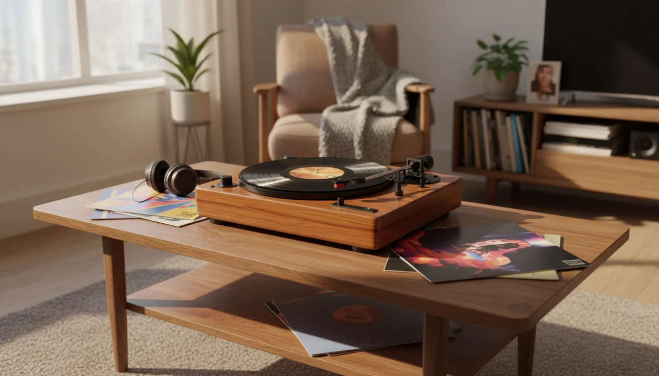 Retro Vinyl Record Player Gift Set – Classic Turntable with Elegant Gift Box - Image 3
