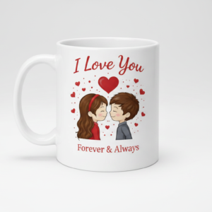 Romantic Ceramic Mug with “I Love You” Design