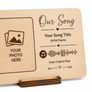 Personalised Wooden Music Plaque with Photo & Song Code