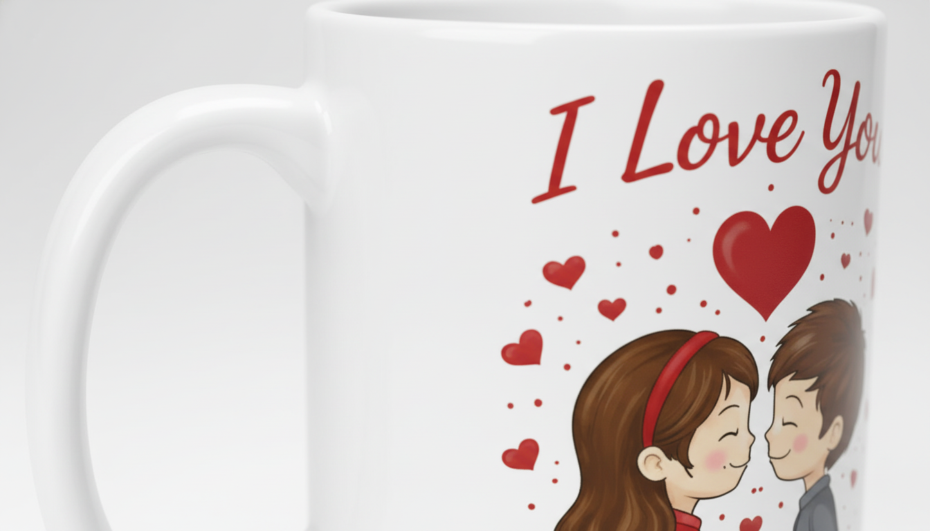 Romantic Ceramic Mug with “I Love You” Design - Image 2