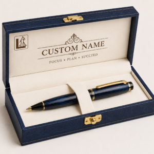 Luxury Blue Marble Pen Gift Set with Personalized Presentation Box