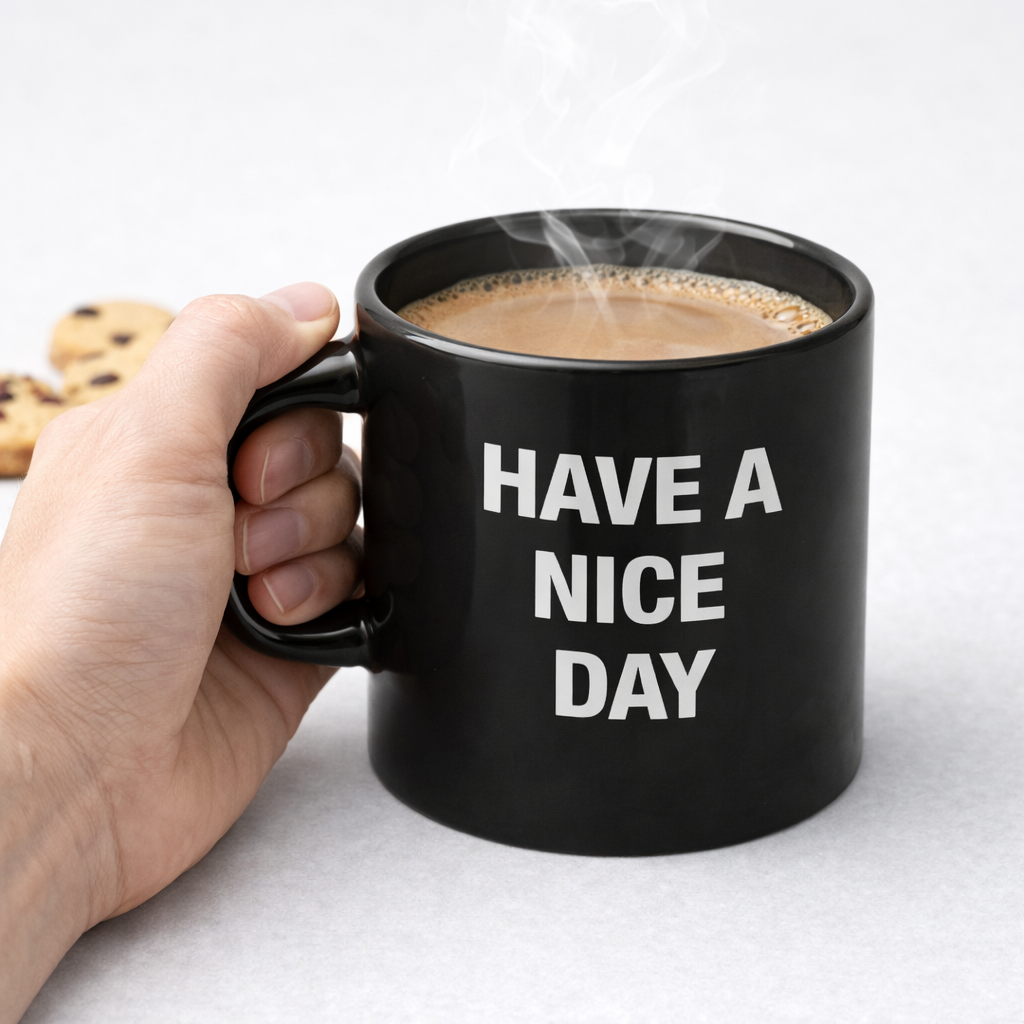 Funny Middle Finger Coffee Mug – “Have a Nice Day” Ceramic Novelty Cup - Image 2