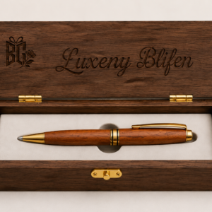 Premium Wooden Ballpoint Pen Gift Set with Luxury Walnut Presentation Box