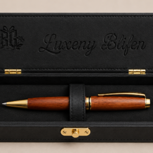 Luxury Wooden Executive Pen Gift Set with Premium Black Presentation Case